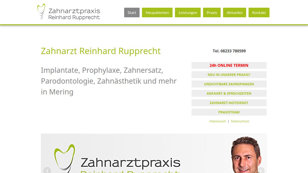 Startpagina van de website van Herr Reinhard Rupprecht