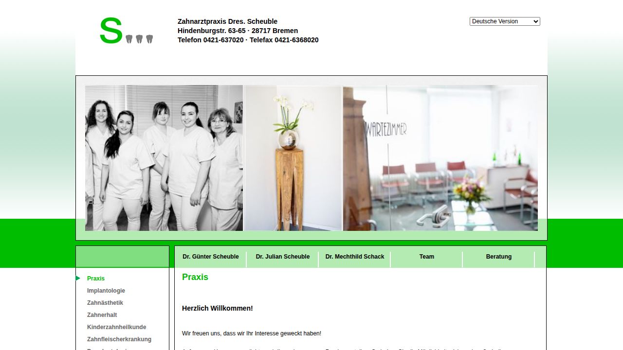 Home page of the website of Dr. Julian Scheuble