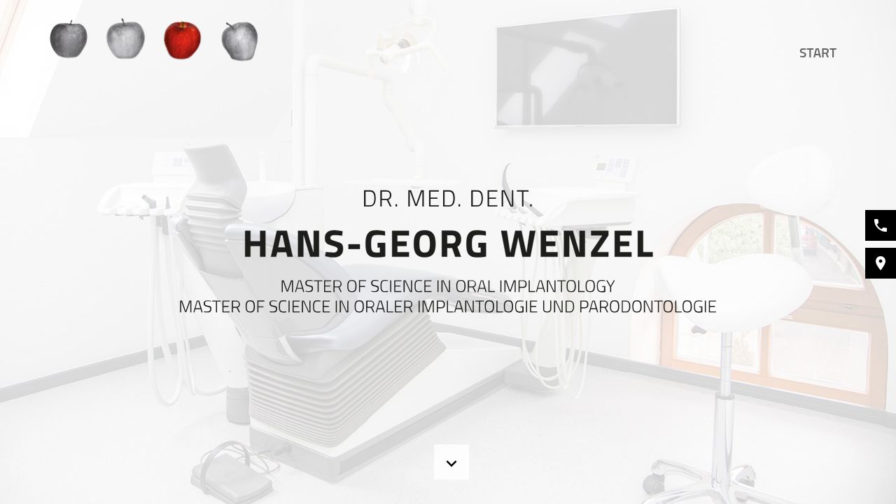 Dr.med.dent. M.Sc. Hans-Georg Wenzel internet sitesinin ana sayfası