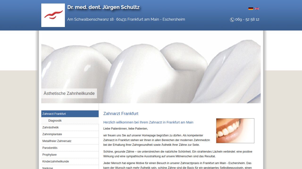 Home page of the website of J&uuml;rgen Dr. Schultz