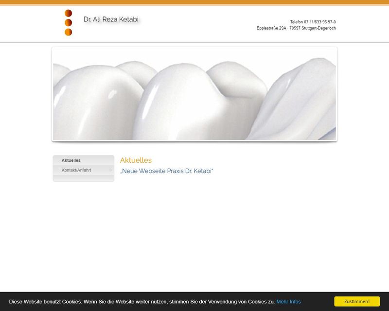 Startpagina van de website van Dr. Ali Reza Ketabi