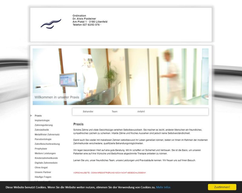 Home page of the website of Dr. Alois Pasteiner