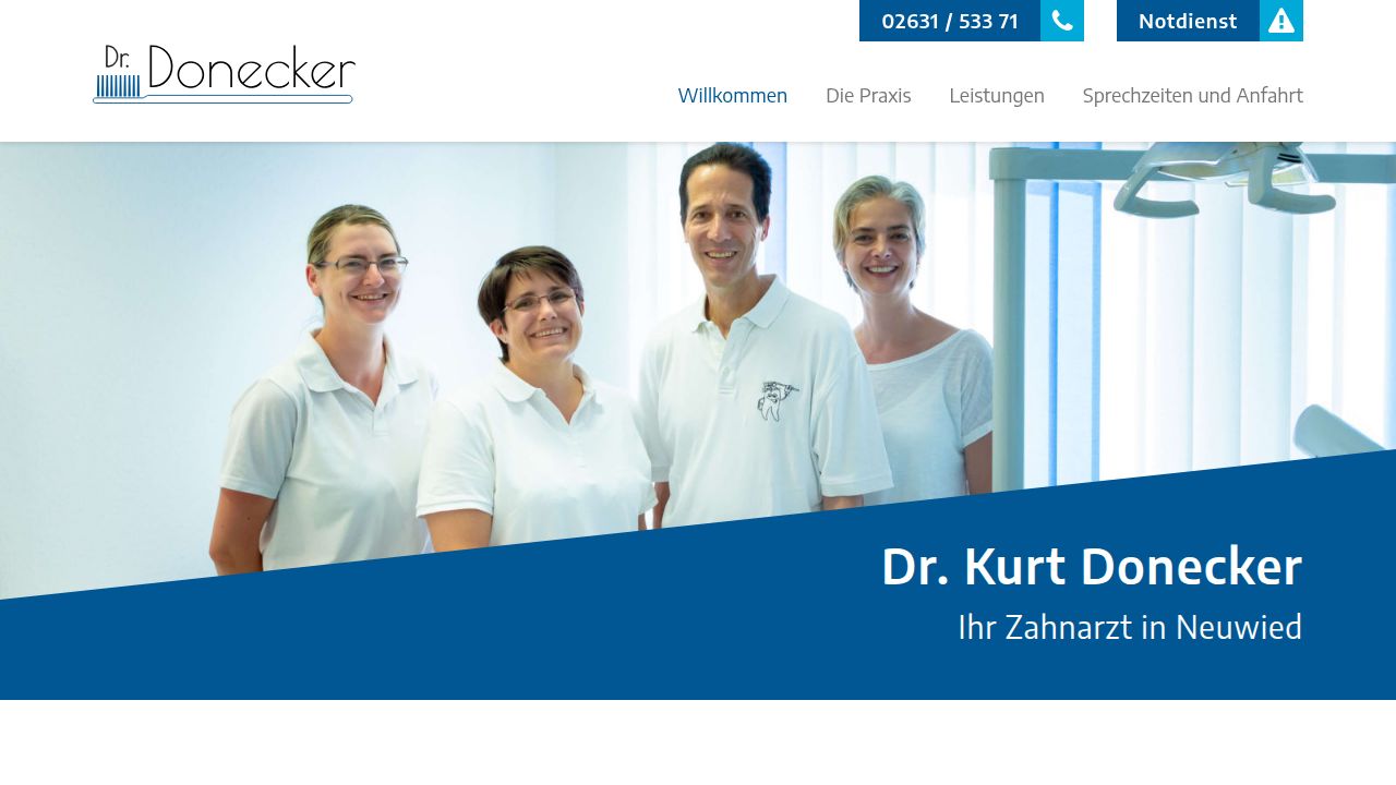 Home page of the website of Dr. Kurt Donecker
