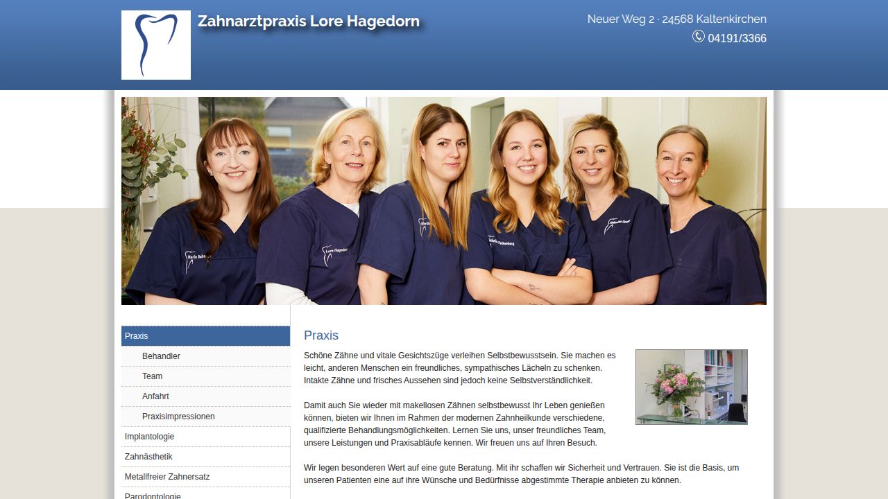 Home page of the website of Lore Hagedorn